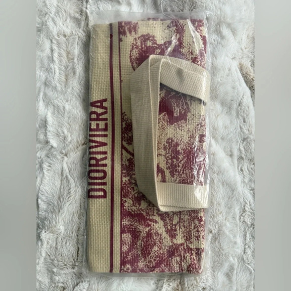 NWT CHRISTIAN DIOR Straw Dioriviera Tote Red ❤️ - Picture 7 of 9